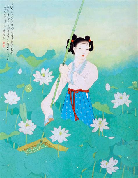 采莲图简笔画图片