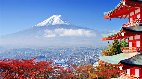 日本 富士山 楼阁 樱花 4K专区壁纸(风景静态壁纸) - 静态壁纸下载 - 元气壁纸