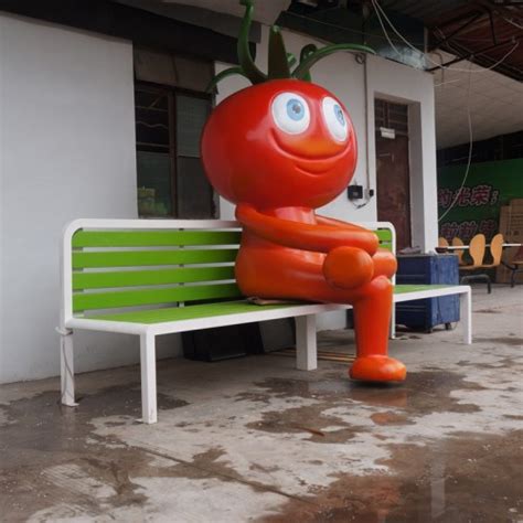 不锈钢西红柿雕塑座椅_不锈钢景观坐凳 - 欧迪雅凡家具
