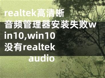 realtek高清晰音频管理器没有声音怎么解决？ - 系统之家