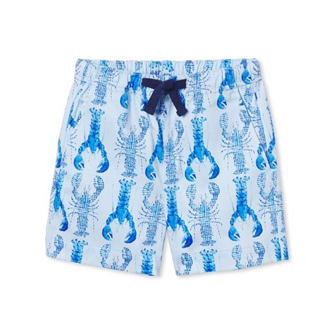 Classic Prep Boys Andrew Pull On Shorts - Blue Gingham Lobsters