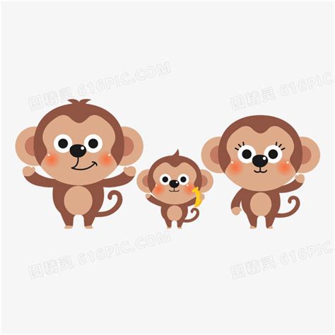 可爱卡通小猴子图片免费下载_PNG素材_编号192iqp23v_图精灵