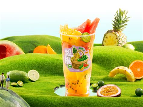 五款水果茶饮料一系列包装设计_浪成仙-站酷ZCOOL
