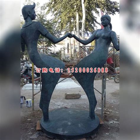 情侣跳舞铜雕 广场景观铜雕-宏通雕塑