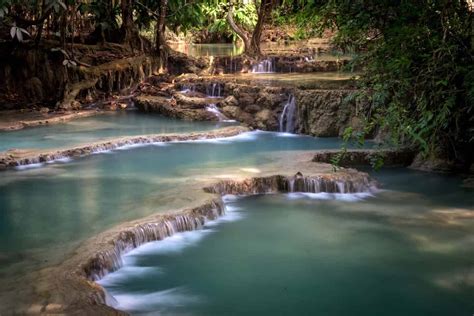 Descargar fondos de pantalla Kuang Si Falls, Chutes d’eau de l’île du ...