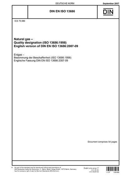 DIN EN ISO 13686:2007 - Natural gas - Quality designation (ISO 13686: ...