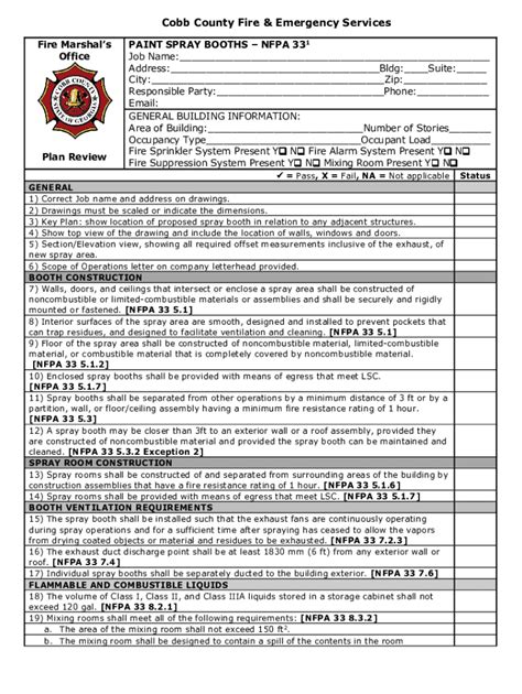 Nfpa 33 Checklist - Fill and Sign Printable Template Online | US Legal ...