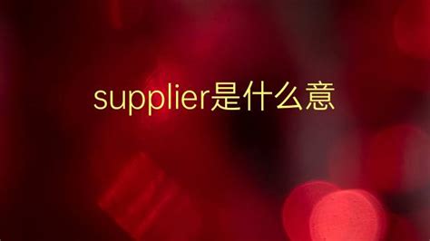 supplier是什么意思 supplier的中文翻译、读音、例句-一站翻译