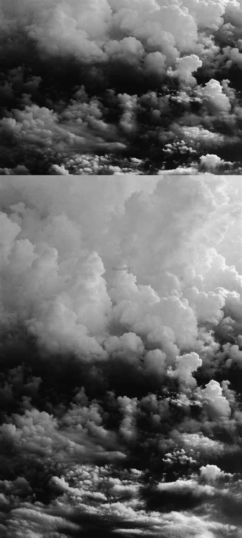 翻滚着的乌云密集的堆积在天空黑白色自然风景素材