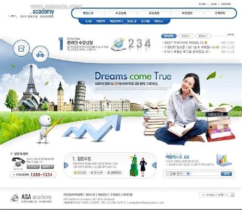 韩国专业留学服务机构推广页面设计模版PSD素材免费下载_红动中国