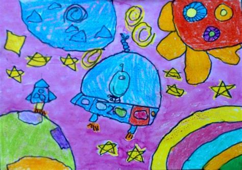 《小小外星人》/少儿绘画作品/儿童画/网络美术馆_中国少儿美术教育网