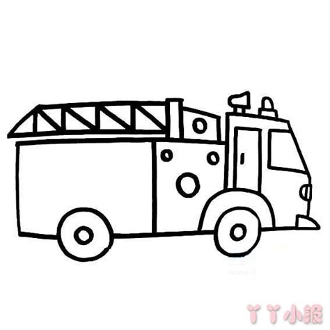 五六岁简笔画优秀作品 消防车怎么画好看（小女孩简笔画） - 有点网 - 好手艺