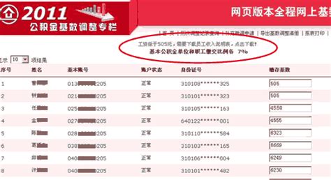 2011公积金基数调整专栏 - 上海住房公积金网