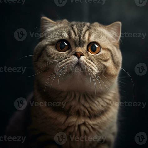 pets close up of unhappy angry scottish fold kitten on home background ...
