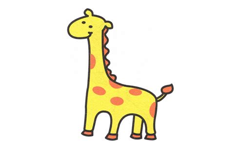简笔画动物图画大全之长颈鹿的画法详细步骤图解教程 肉丁儿童网