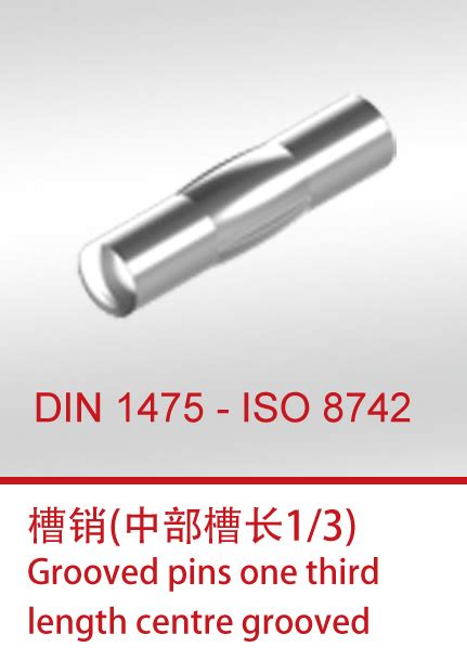 DIN 1475 - ISO 8742 - GB/T 13829.3,槽销 - 中部槽长为1/3全长_轴用挡圈_不锈钢螺钉_万喜（天津）紧固件有限公司