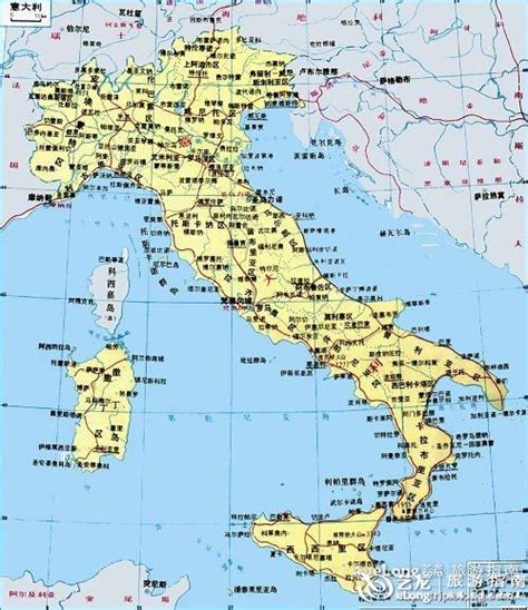 意大利地图 - 图片 - 艺龙旅游指南