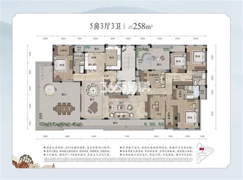 和家园雍园2号楼叠墅181方户型图（上叠）_杭州和家园雍园_杭州365淘房