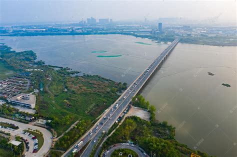 武汉城市建筑晴天建筑南太子湖航拍摄影图配图高清摄影大图-千库网