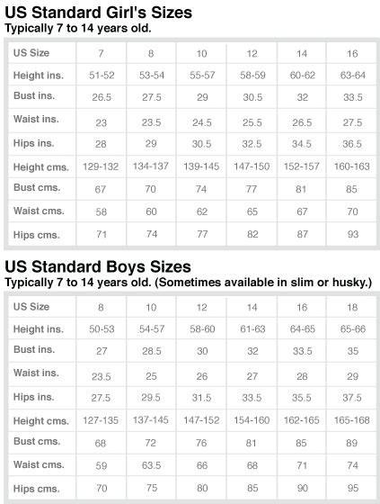 美国小孩衣服_裤子_鞋子的尺码对照表_女儿童装尺码110是多大号? - 尺码通