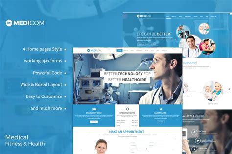 Medicom-医疗与健康网站前端Bootstrap html模板免费下载 - 魔棒网