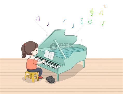 弹钢琴的女孩图片素材_免费下载_psd图片格式_VRF高清图片400311632_摄图网
