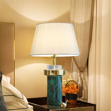 后现代简约创意台灯 北欧现代双层玻璃床头客厅书房酒店客房台灯-阿里巴巴
