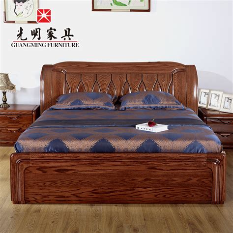 【光明家具】中式红橡木床 新古典床实木床808-1516-180|雍府之尊|光明家具竭诚为您服务