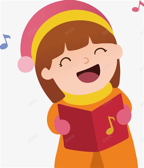 学唱歌的小女孩文艺表演人物矢量图png图片免费下载-素材7NmVUPqWW-新图网