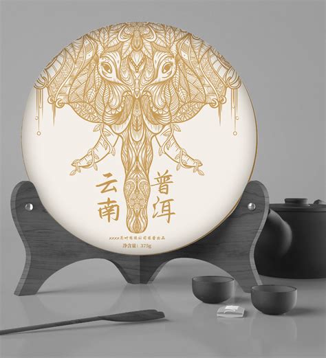 云南古树普洱茶民族风包装插画,茶类包装,包装设计,设计模板,汇图网www.huitu.com