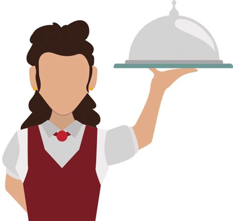 服务员的女女酒店服务图标。矢量图形 Waiter Female Woman Hotel Service Icon. Vector ...