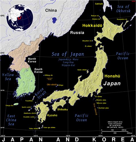 Map Of Japan And Korea