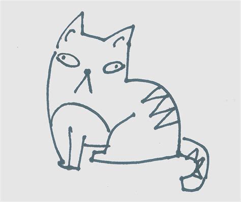 坐着的小猫咪简笔画画法图片步骤🎬小小画家