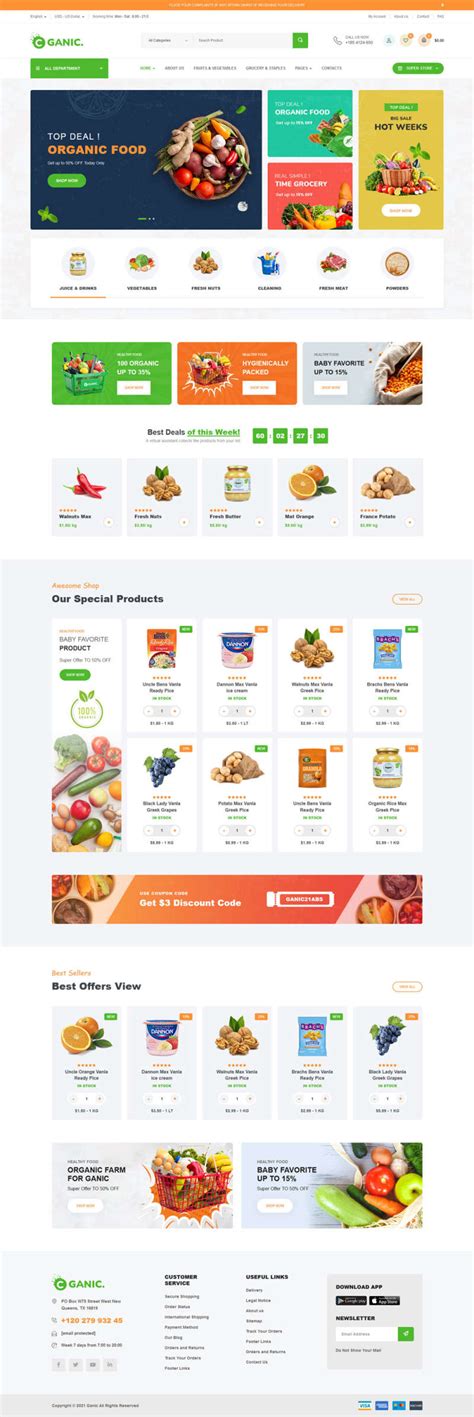 HTML5生鲜美食超市电商模板