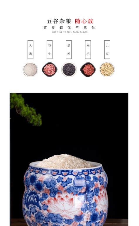 景德镇陶瓷米缸 带盖储物罐 6款可选-雅道陶瓷网