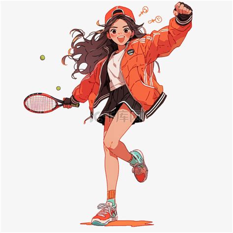 网球女生头像手绘温柔