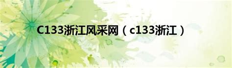 C133浙江风采网（c133浙江）_车百科