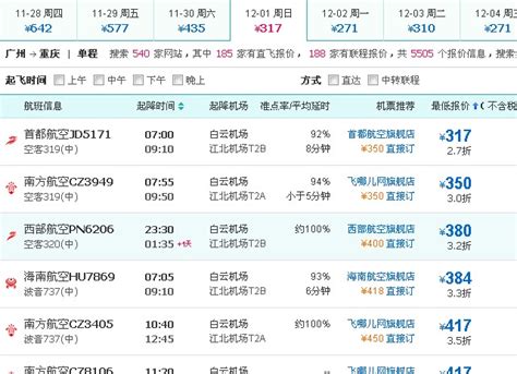 广州到重庆的飞机票要多少？_百度知道