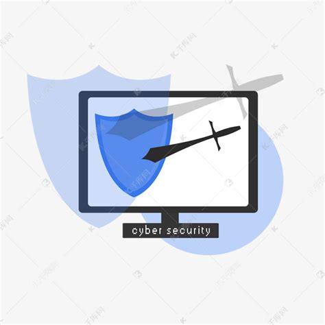 手绘网络安全电脑插画素材图片免费下载-千库网