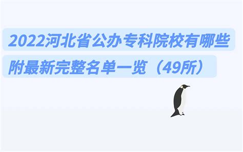 2023河北省公办专科院校有哪些 附最新完整名单一览（49所）