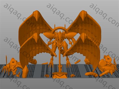 游戏王 欧西里斯的天空龙 翼神龙 欧贝利斯克的巨神兵-STL下载网_3D打印模型网_3D模型库_3D打印模型素材