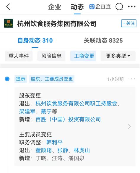 百胜中国投资杭州饮食服务集团公司，后者注册资本1.98亿 _中金在线财经号