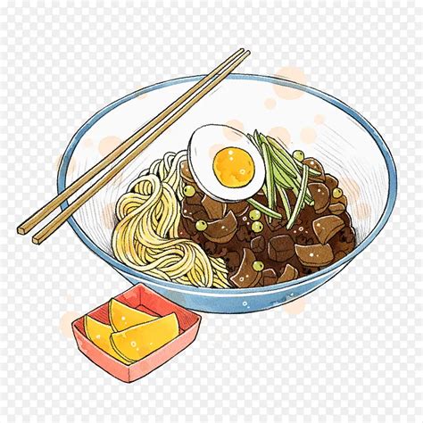 手绘炸酱面图片