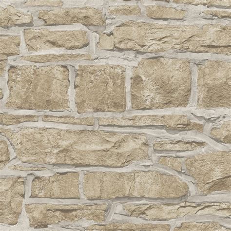 Arthouse Church Stone Pattern Wallpaper Faux Textured Brick Effect ...
