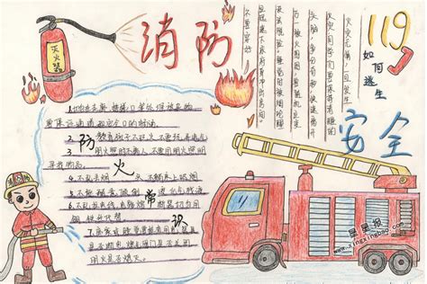 消防安全手抄报漂亮的版面设计图片- 老师板报网