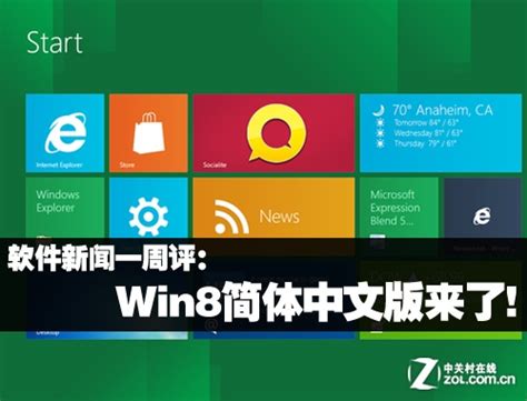 软件新闻一周评：Win8简体中文版来了!_软件资讯新闻资讯-中关村在线