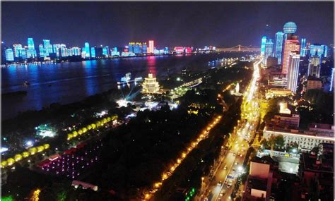 武汉汉江江滩夜景,港口码头,建筑摄影,摄影素材,汇图网www.huitu.com