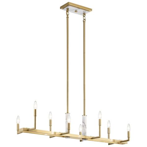 Mid Century Modern Transitional Eight Light Chandelier-Champagne Gold ...