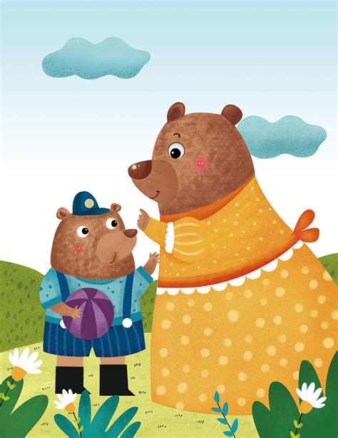 小熊妈妈和熊宝宝|插画|儿童插画|琦贝儿 - 原创作品 - 站酷 (ZCOOL)