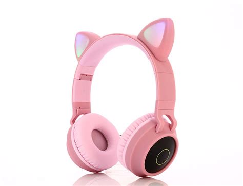 发光猫耳朵头戴式蓝牙耳机可爱无线蓝牙音乐无线耳机运动耳机私模-阿里巴巴